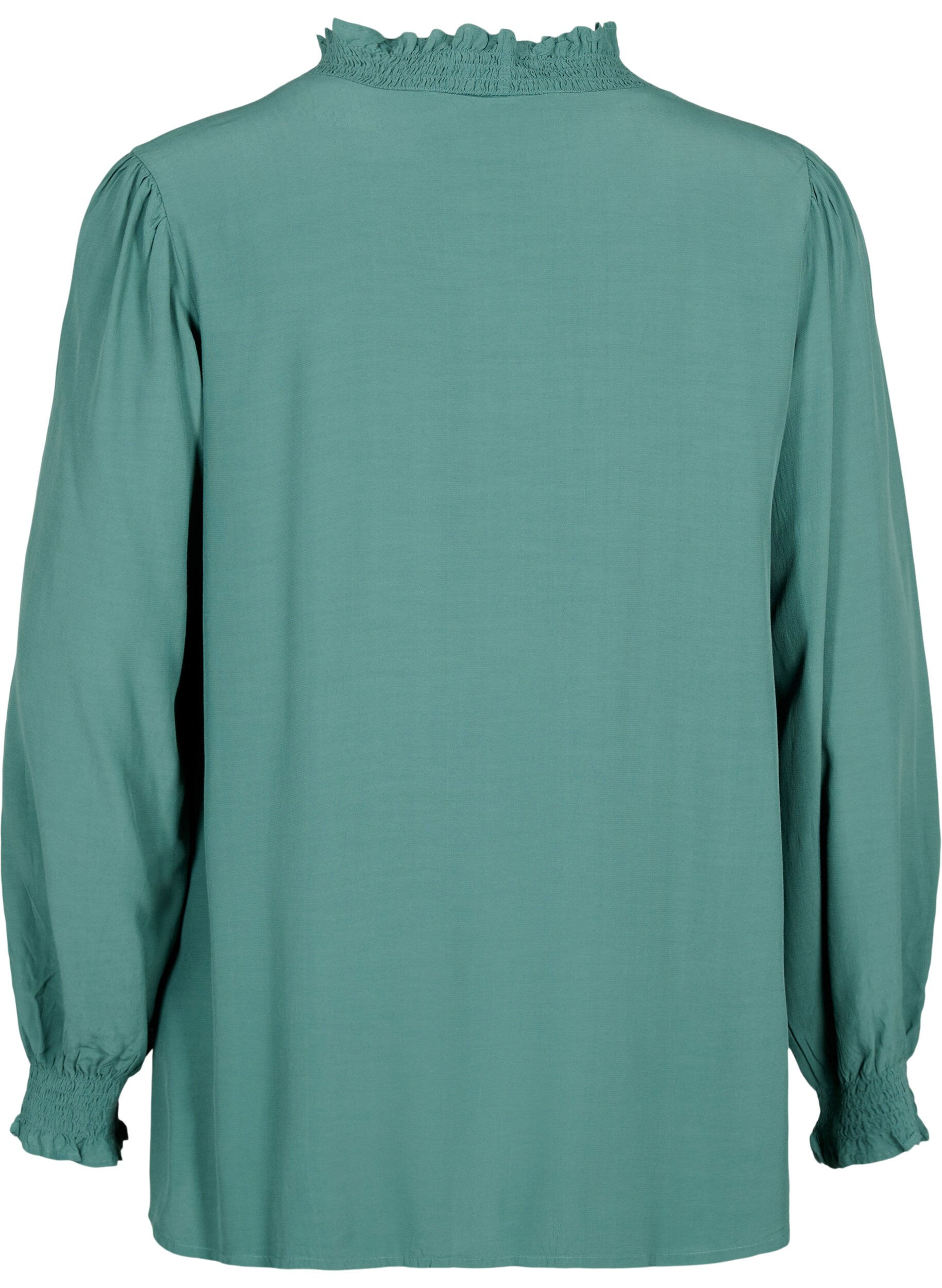 ZizziLang&auml;rmlige Bluse aus Viskose, Sea Pine, Packshot image number 1