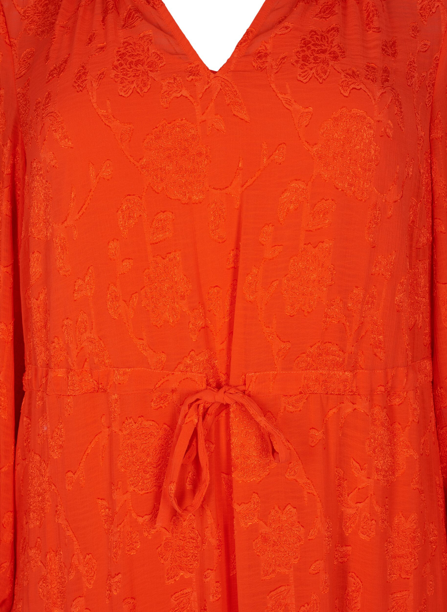 ZizziLang&auml;rmliges Midi-Kleid im Jacquard-Look, Orange.com, Packshot image number 2