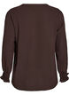 Bluse mit Smockb&uuml;ndchen und V-Ausschnitt, Braun, Packshot image number 1