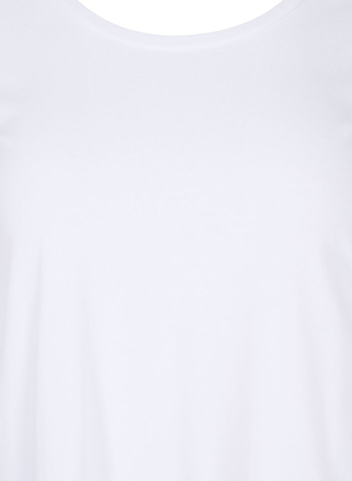Basic T-Shirt mit 3/4-Ärmeln, Bright White, Packshot image number 2