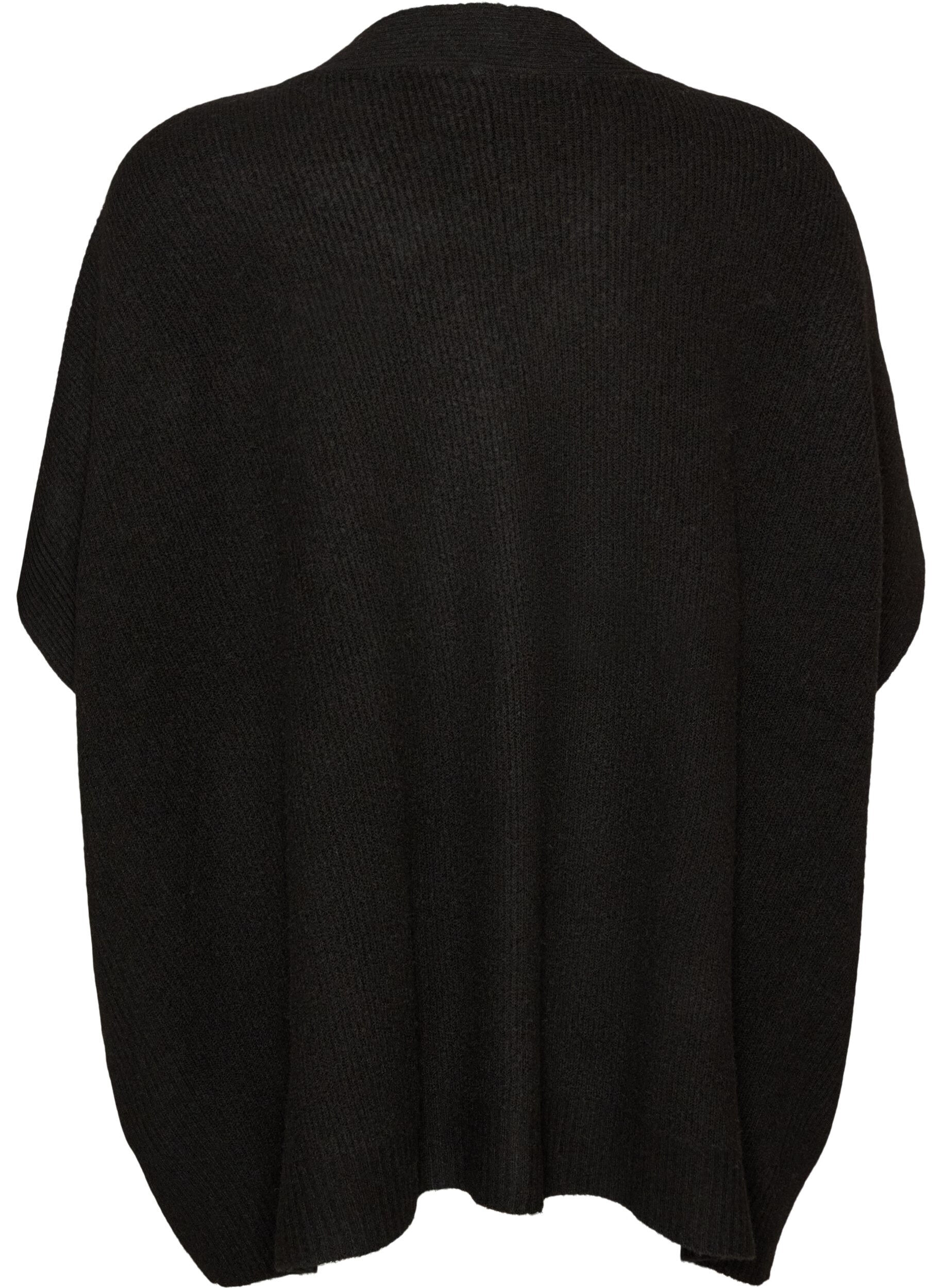 ZizziStrickjacke mit offener Front und weiten &Auml;rmeln, Schwarz, Packshot image number 1