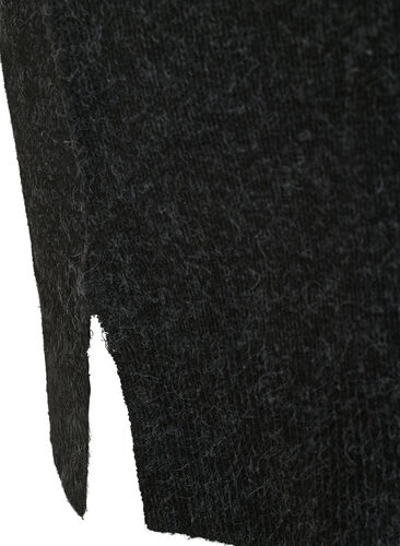 Strickkleid mit Schlitz an den Ärmeln, Dark Grey Melange, Packshot image number 4