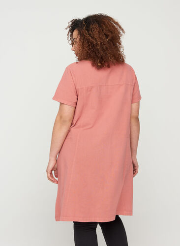 Kurzarm Kleid aus Baumwolle, Canyon Rose , Model image number 1