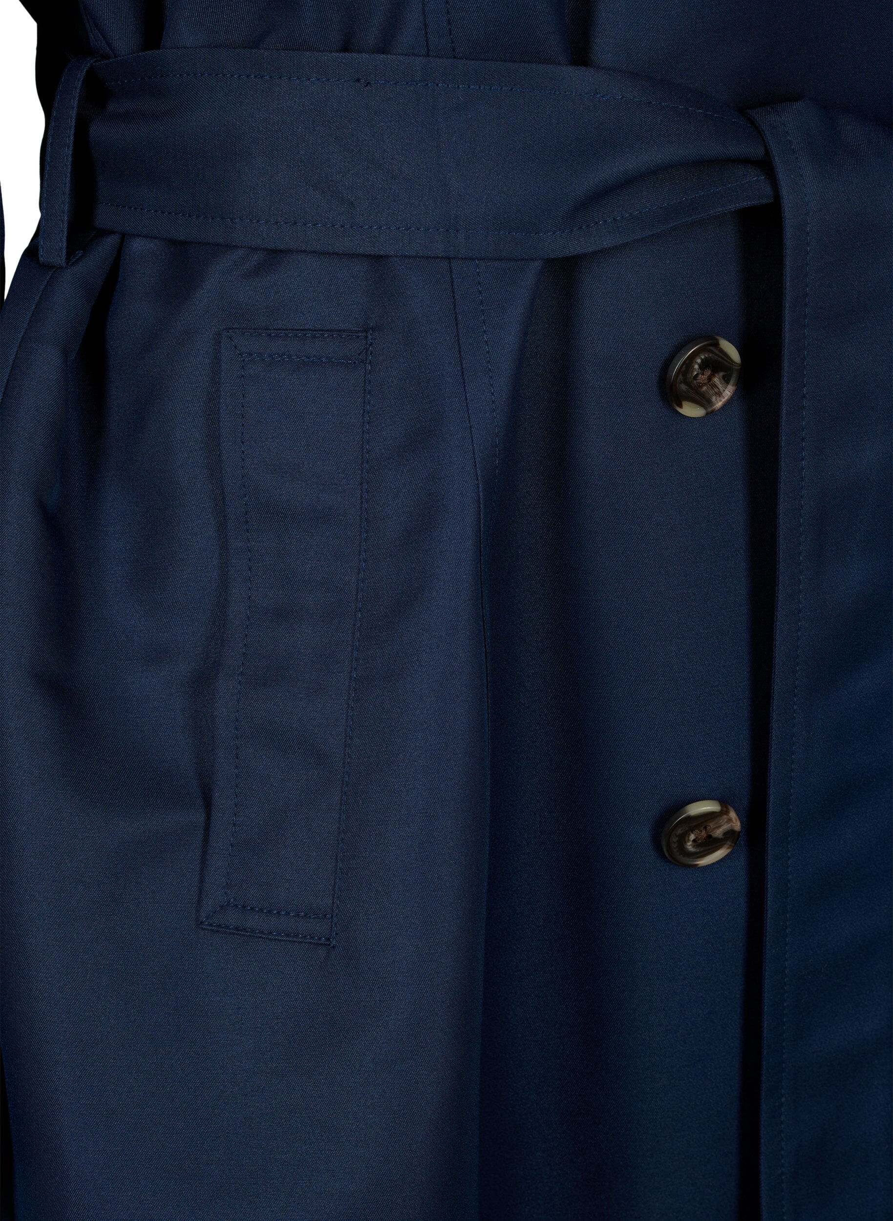ZizziKurzer Trenchcoat mit G&uuml;rtel, Blau, Packshot image number 3