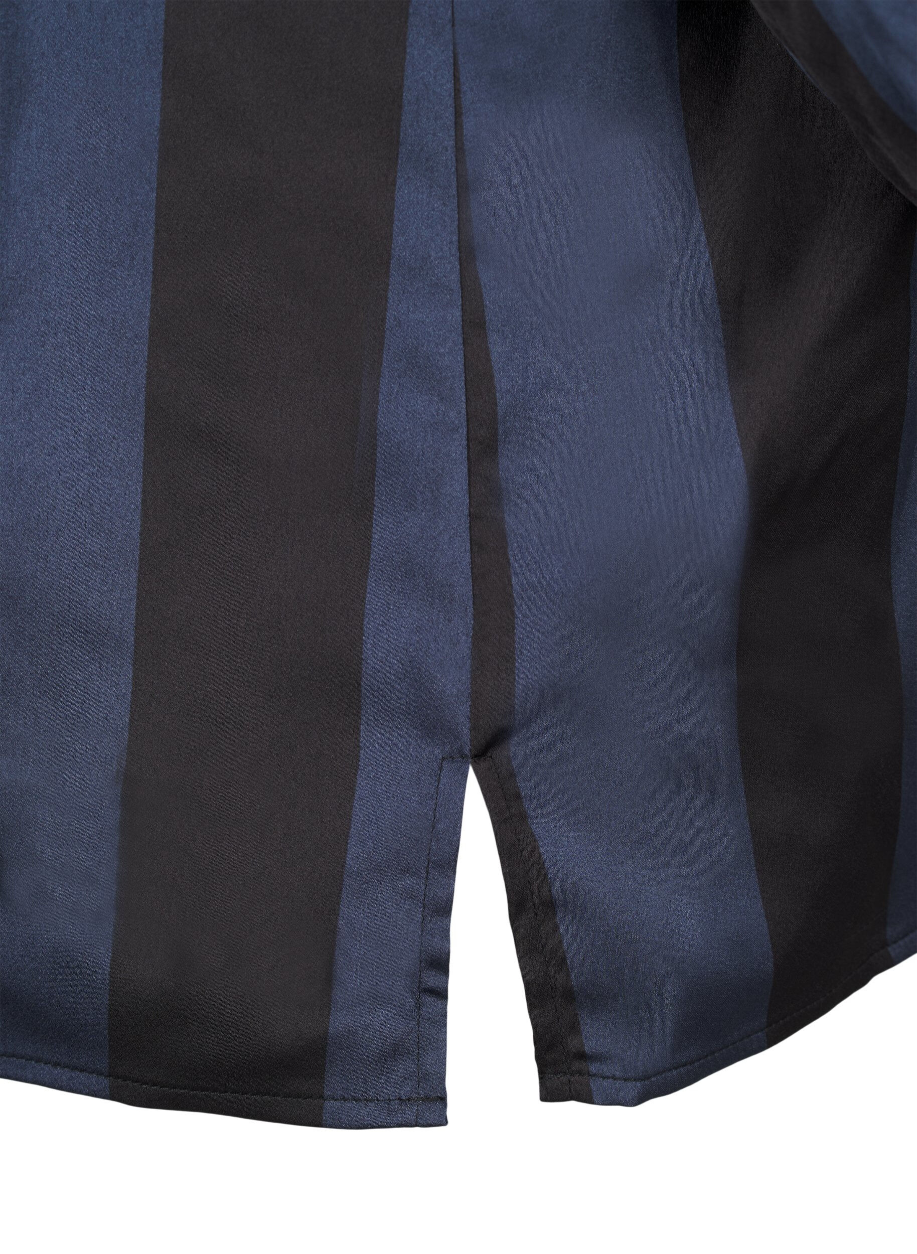 ZizziSatin-Hemd mit Streifen, Spellbound w. Black, Packshot image number 3