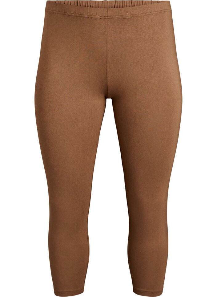 Basic 3/4-Leggings aus Viskose, Braun, Packshot image number 0