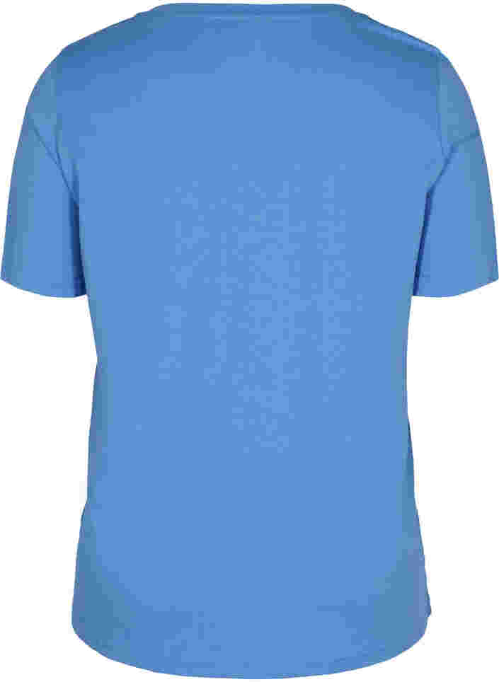 T-Shirt aus Bio-Baumwolle mit V-Ausschnitt, Ultramarine, Packshot image number 1
