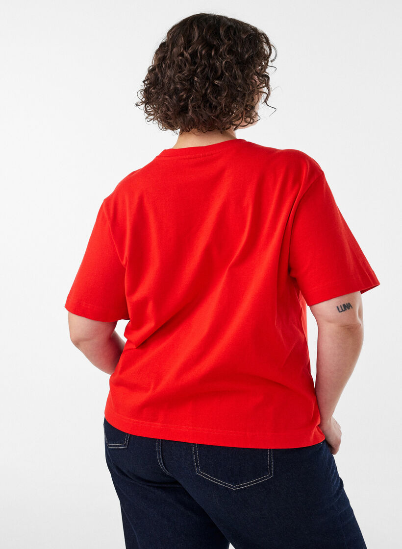 Kastiges T-Shirt aus Baumwolle, 0942, Model image number 2