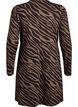 Langärmeliges Kleid mit Rundhalsausschnitt und Zebraprint, Walnut Zebra, Packshot image number 1