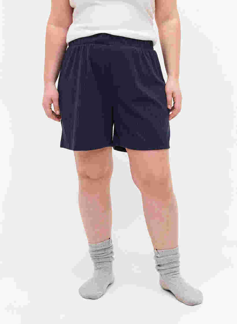 Lockere Shorts mit Struktur, Navy Blazer, Model image number 1