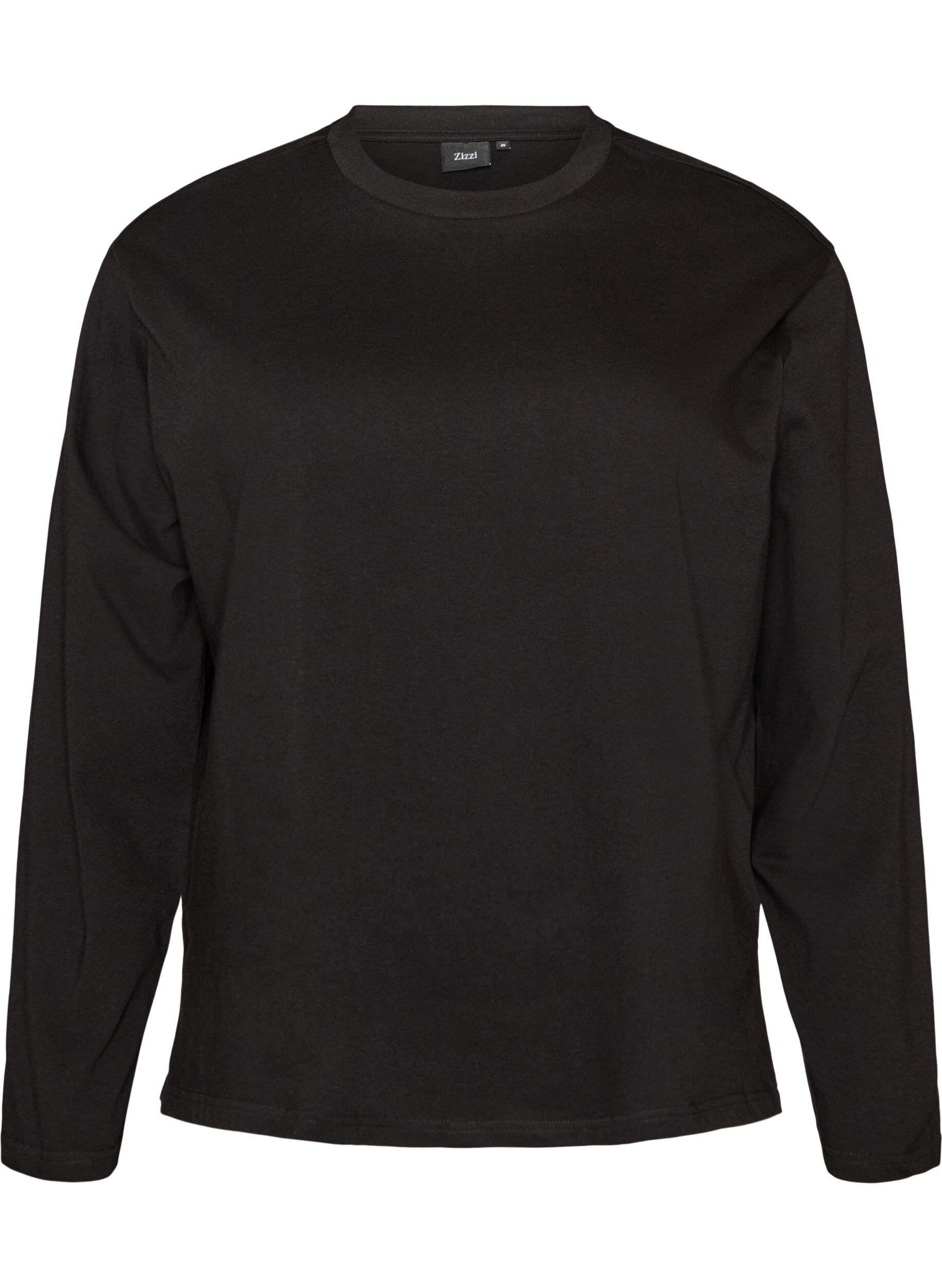ZizziBasic T-Shirt mit langen &Auml;rmeln, Schwarz, Packshot image number 0