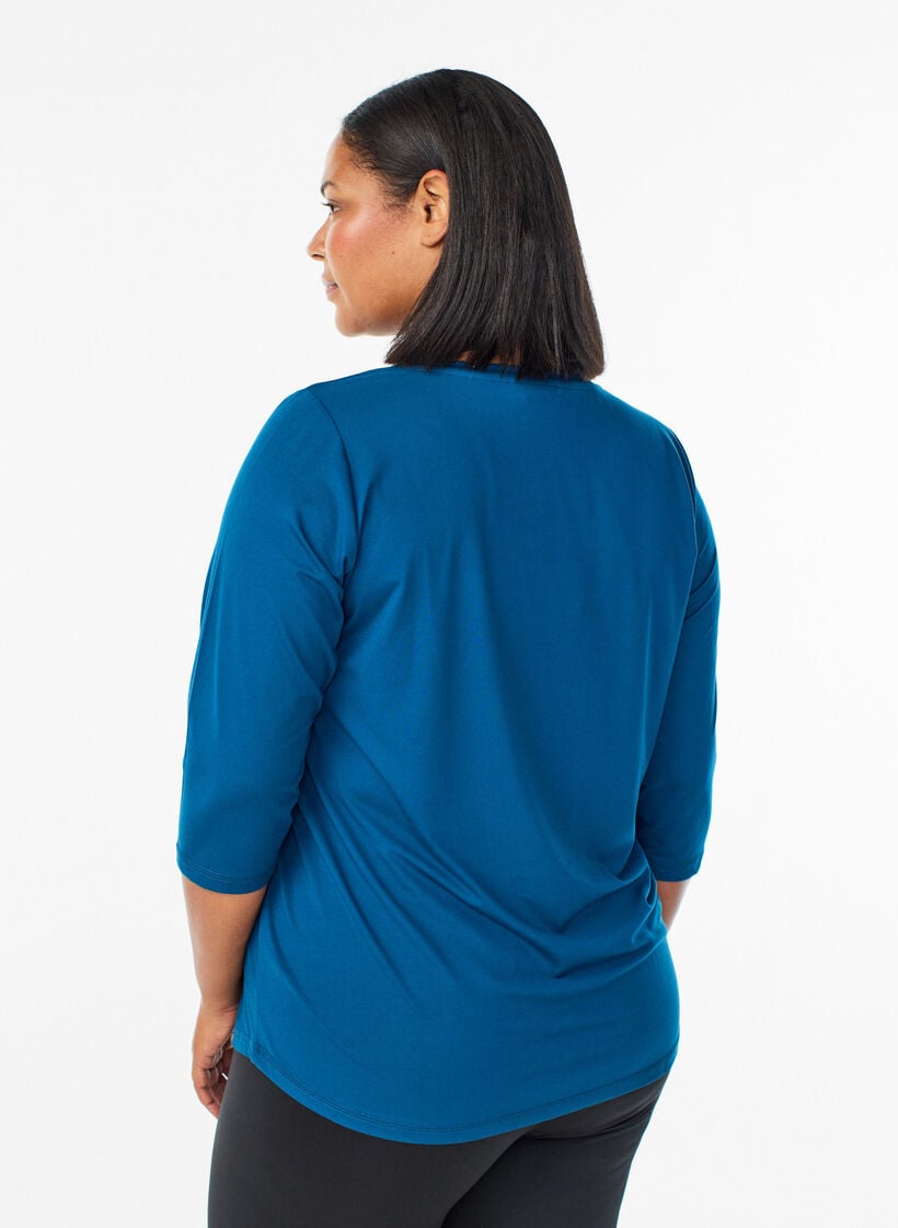 Trainingsshirt mit 3/4-&Auml;rmeln, Blau, Model image number 2
