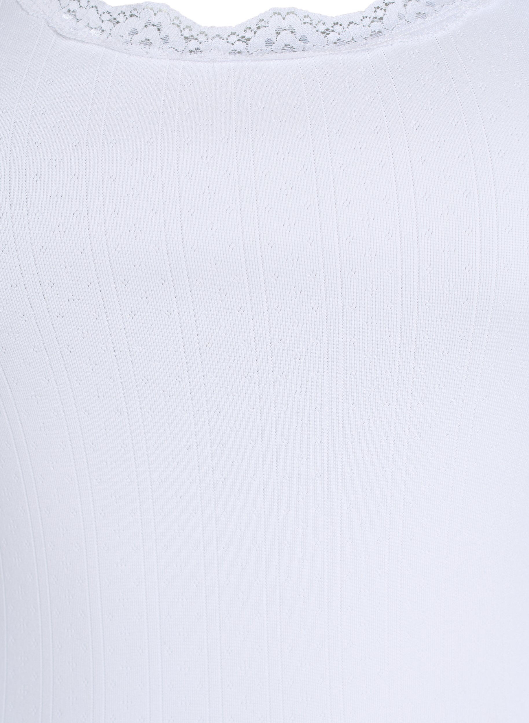 ZizziTanktop mit Spitzen und Lochstickerei, Wei&szlig;, Packshot image number 2