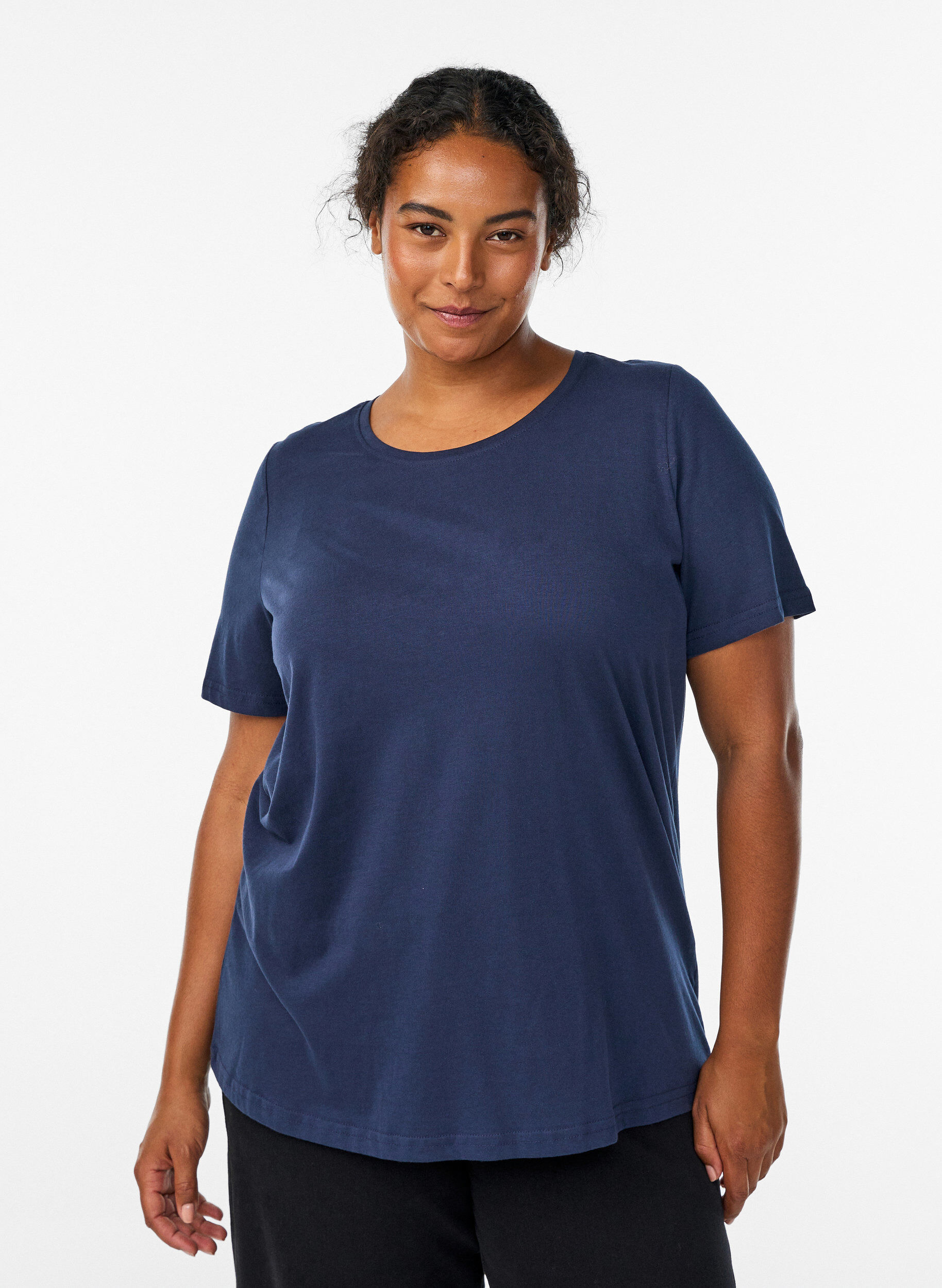 T-Shirt mit Print, Blau, Model