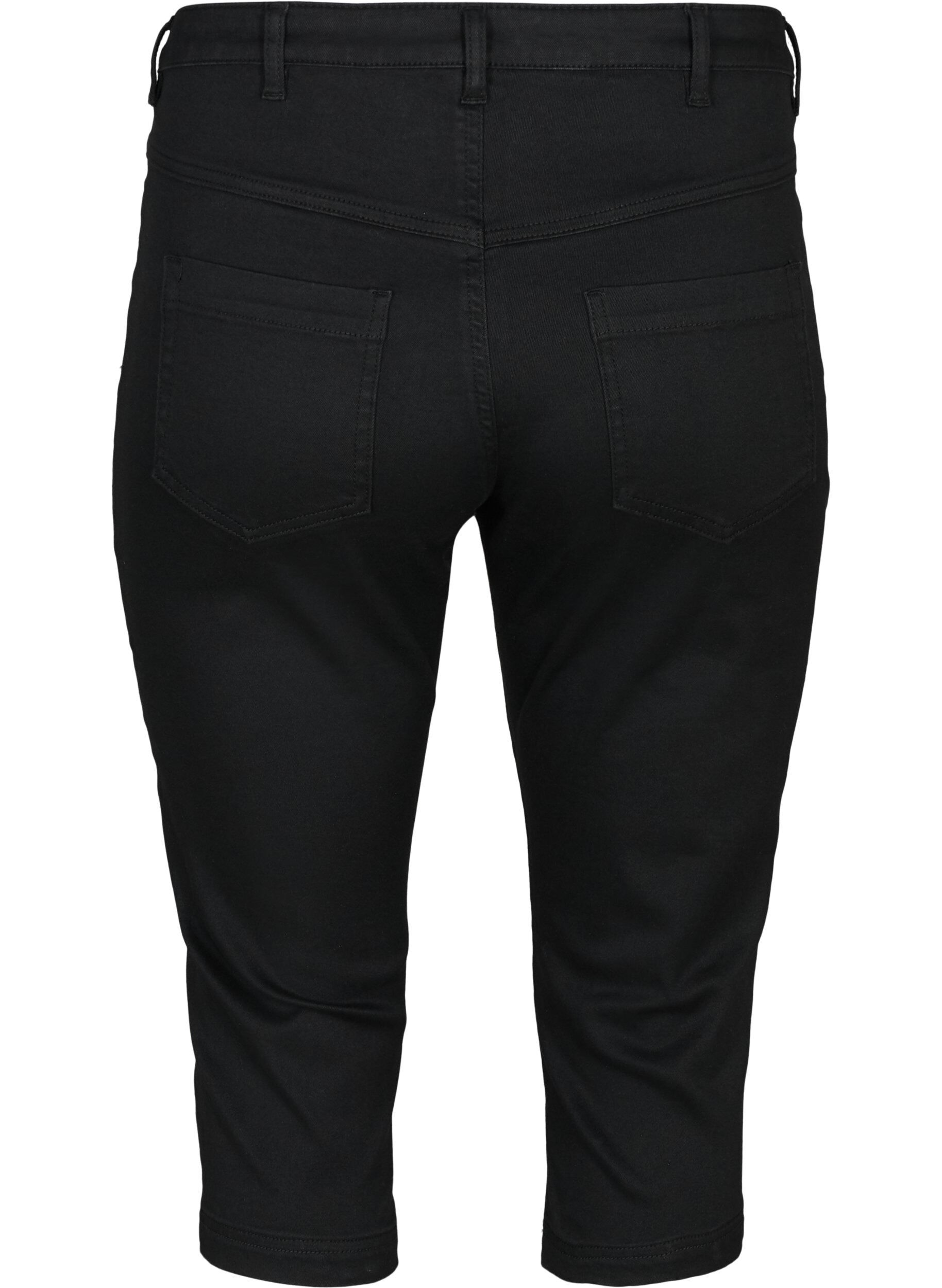 ZizziAmy Caprijeans mit hohem Taille und Super Slim Fit, Schwarz, Packshot image number 1