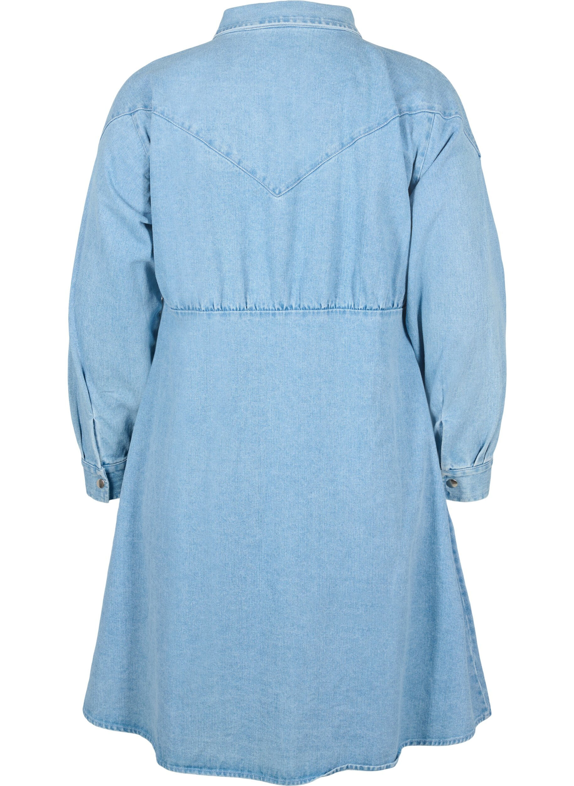 ZizziDenim-Kleid mit Kn&ouml;pfen und langen &Auml;rmeln, Light blue denim, Packshot image number 1