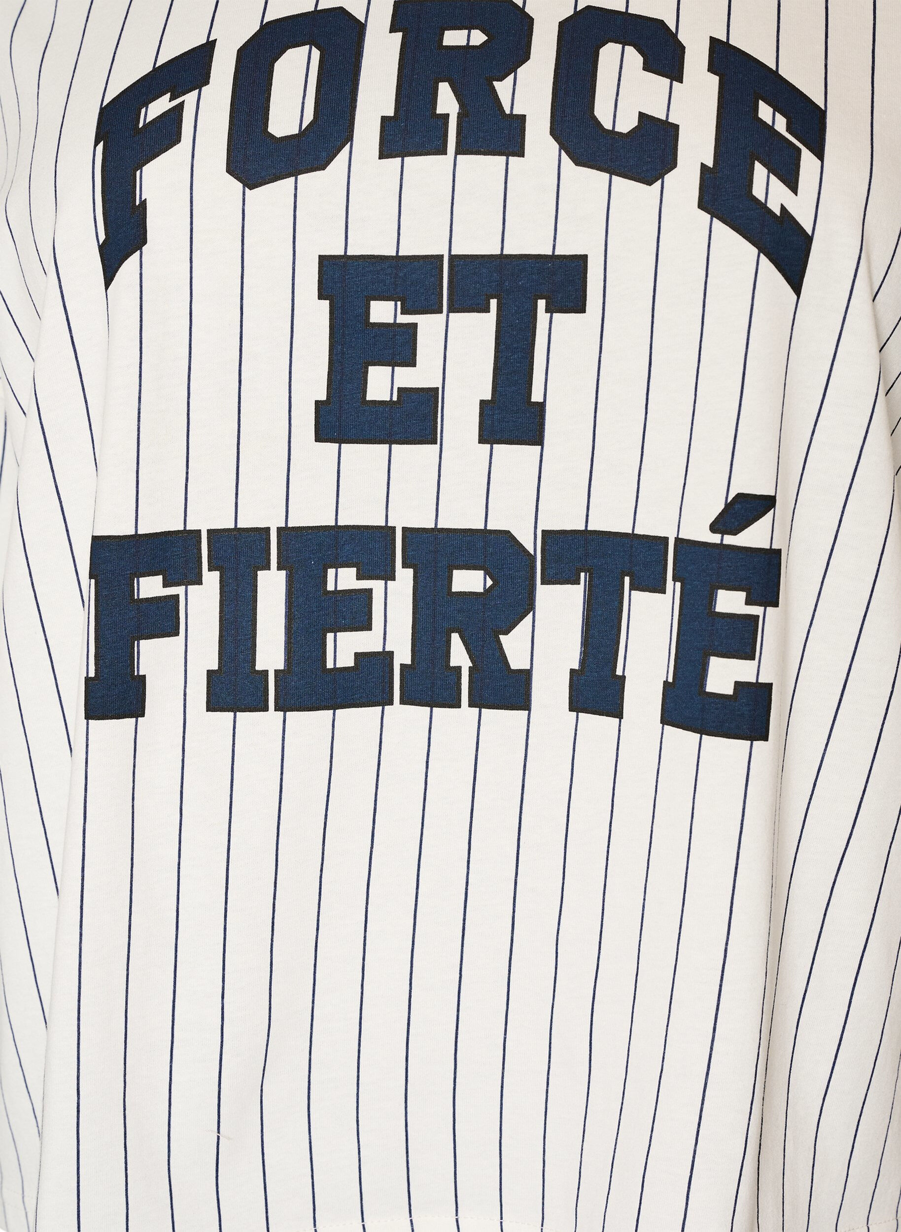 ZizziBoxy T-Shirt mit Streifen und Statement-Print, Wei&szlig;, Packshot image number 2