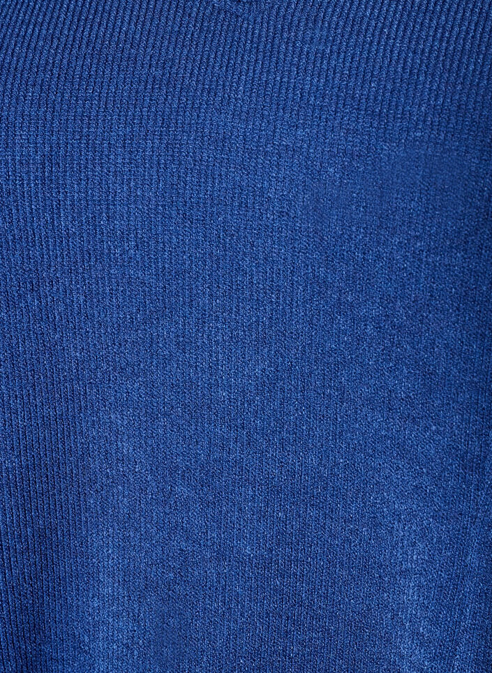 Bluse aus Jersey mit gerippter Struktur und A-Linien-Passform, Blau, Packshot image number 2