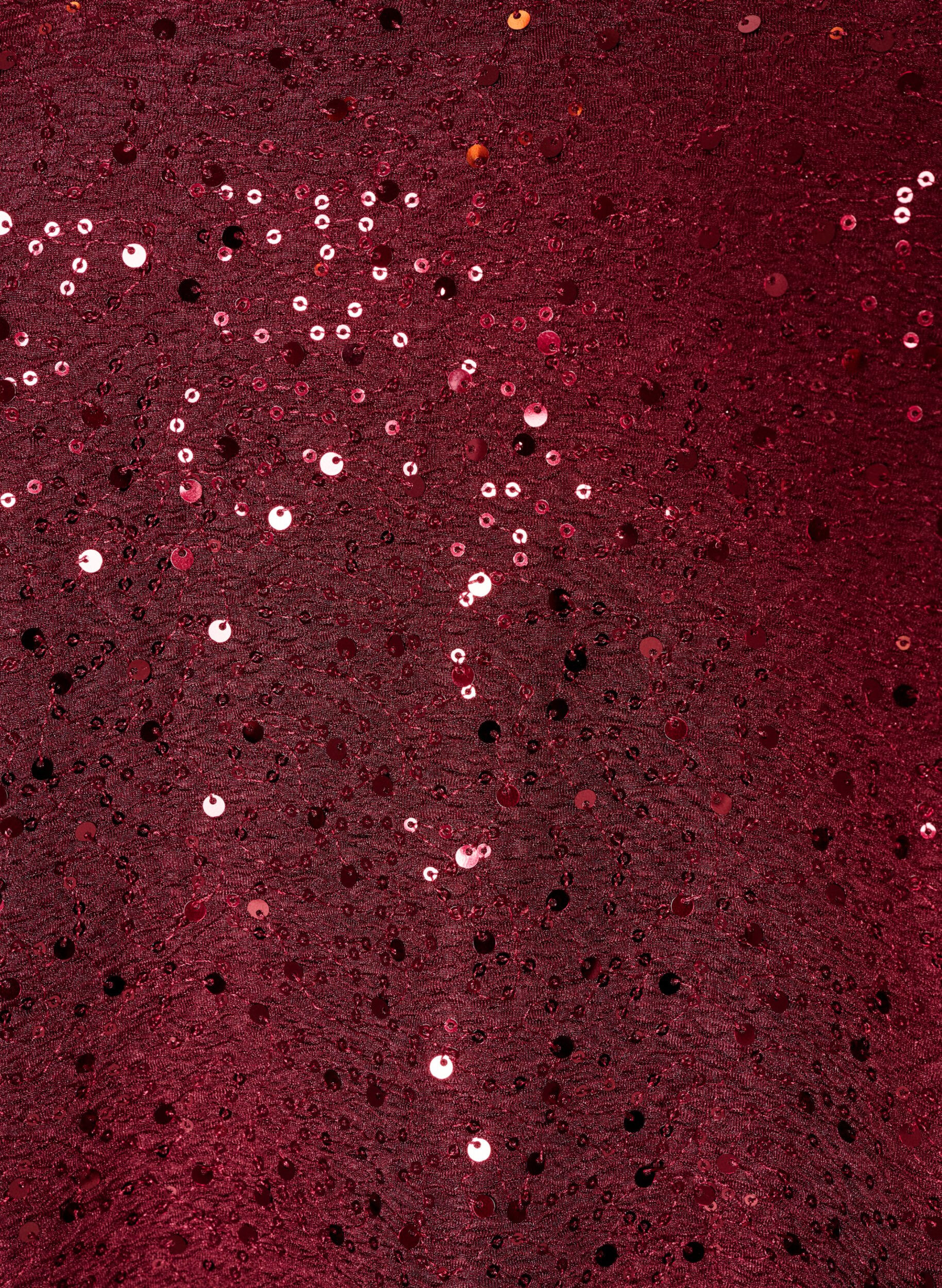 ZizziPaillettenbluse mit Ballon&auml;rmeln, Rot, Packshot image number 2