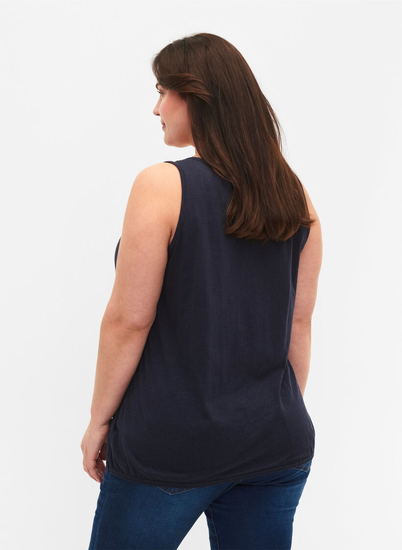 Top aus Baumwolle mit Spitzenbesatz, Navy Blazer, Model image number 1