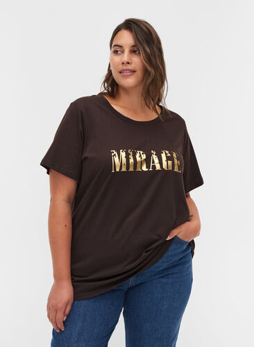 T-Shirt aus Bio-Baumwolle mit Aufdruck, Molé, Model image number 0