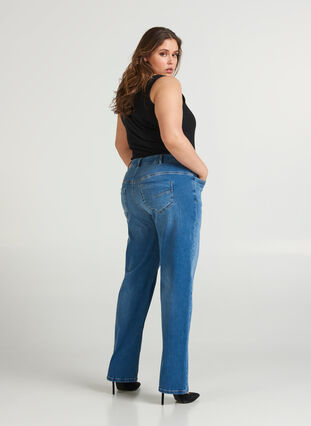 Hochtaillierte Regular Fit Gemma Jeans, Light blue denim, Model image number 1