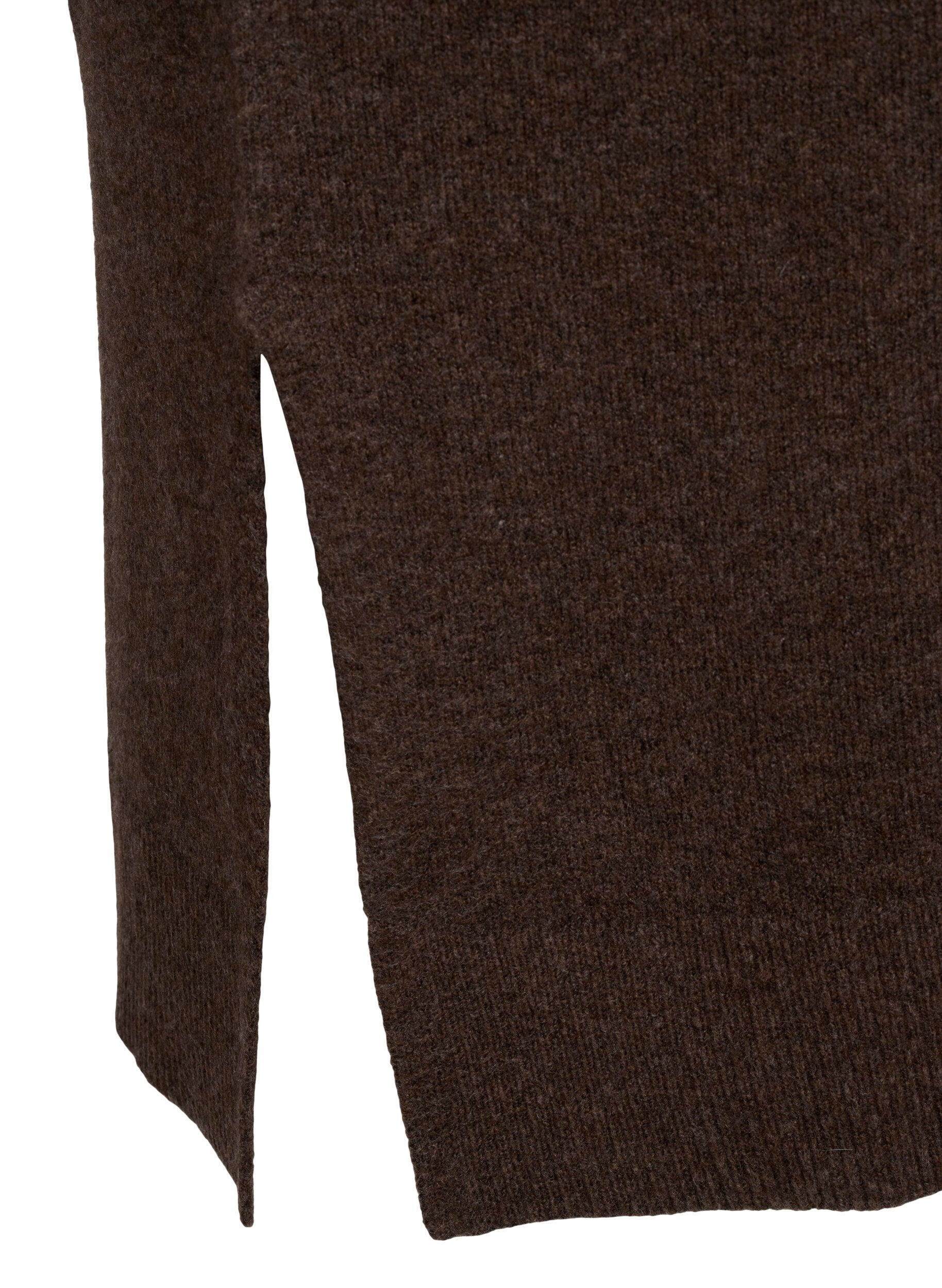 ZizziLang&auml;rmliges Strickkleid mit V-Ausschnitt, Braun, Packshot image number 3