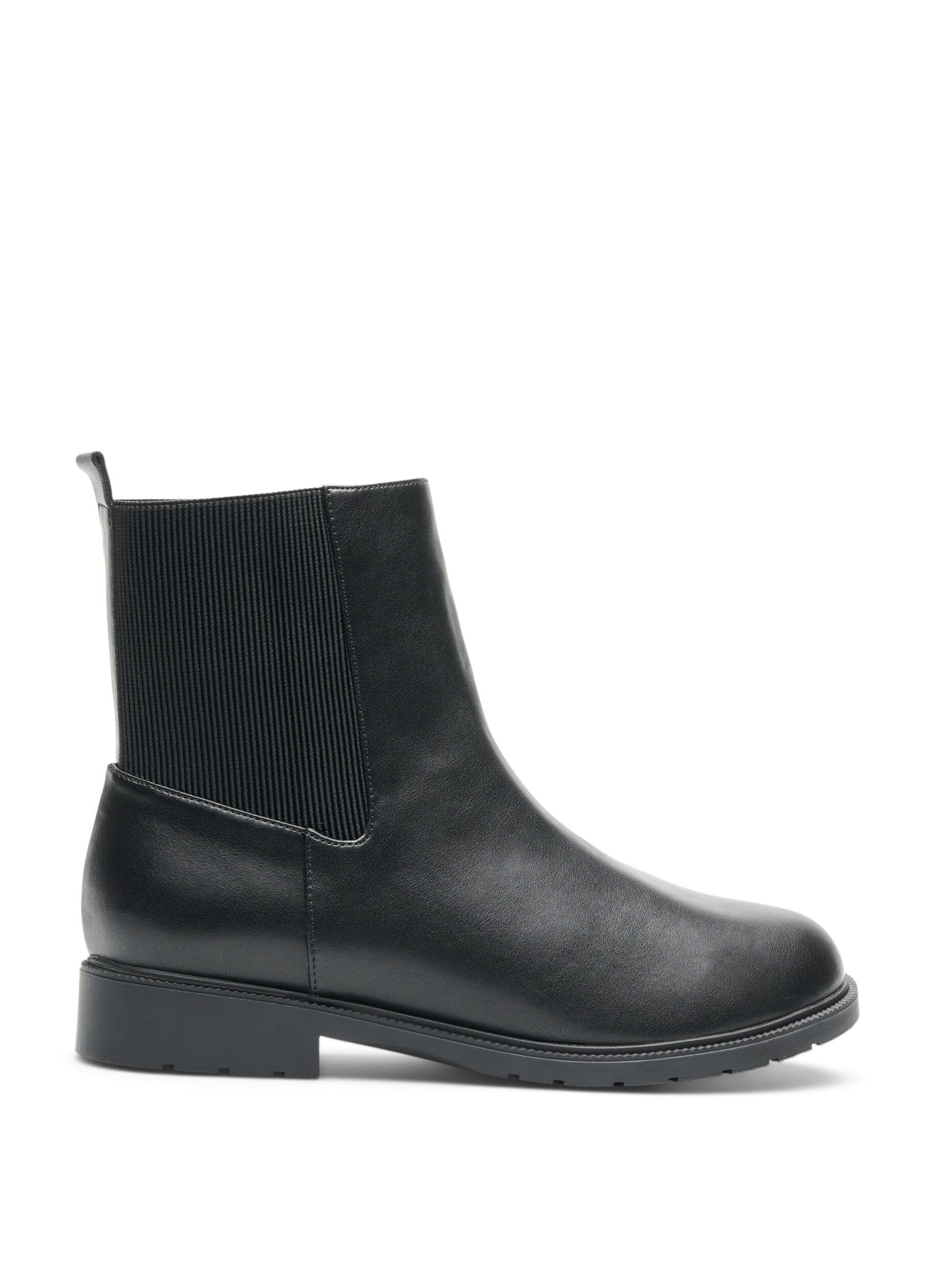 ZizziChelsea-Boot aus Leder mit Elastikeinsatz, Schwarz, Packshot image number 0