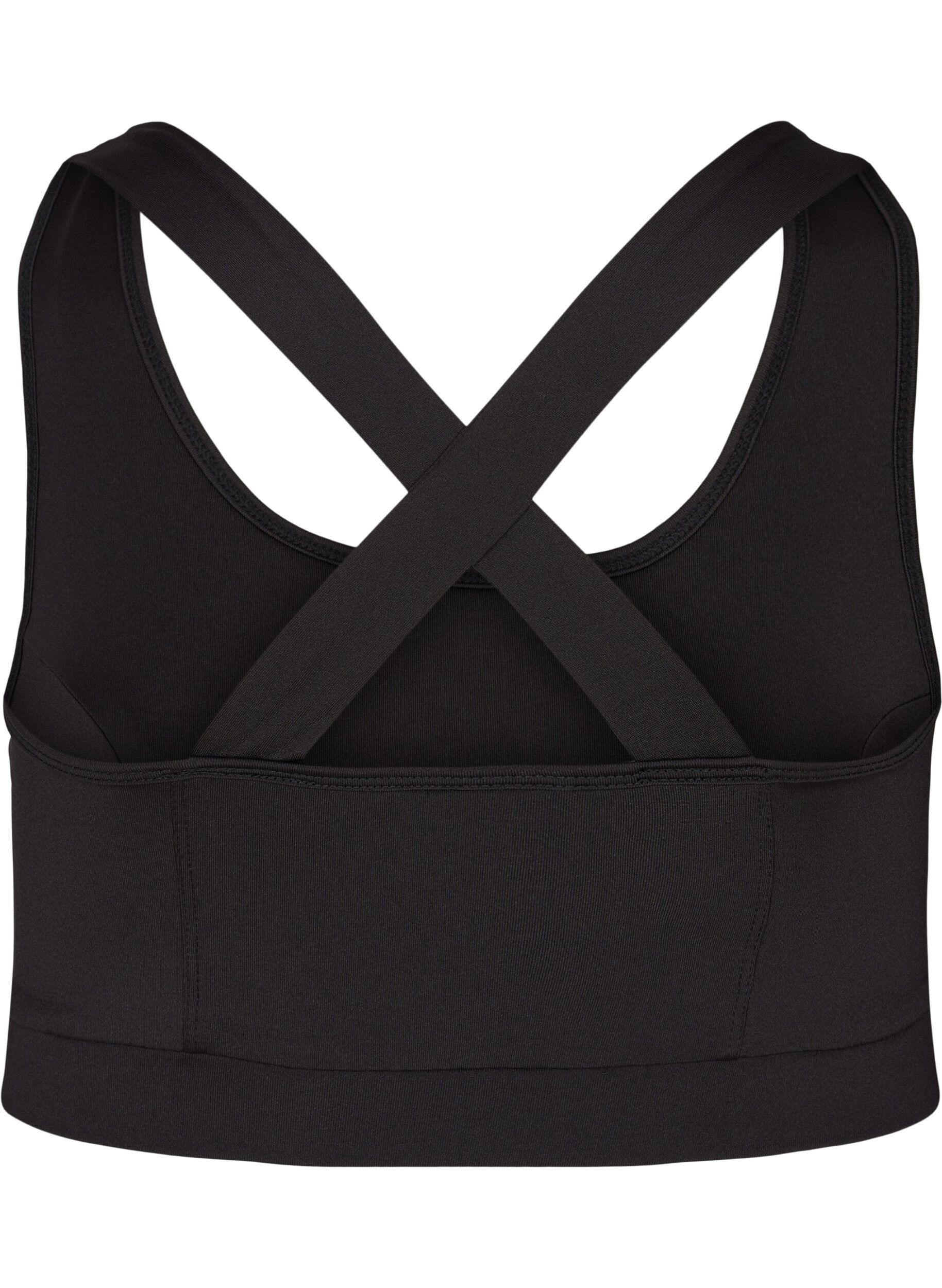 ZizziEinfarbiges Sporttop mit Kreuzr&uuml;cken, Black, Packshot image number 1