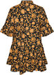 Gebl&uuml;mtes Kleid aus Baumwolle mit R&uuml;schendetails und lockerer A-Linien-Form, Orange, Packshot image number 1