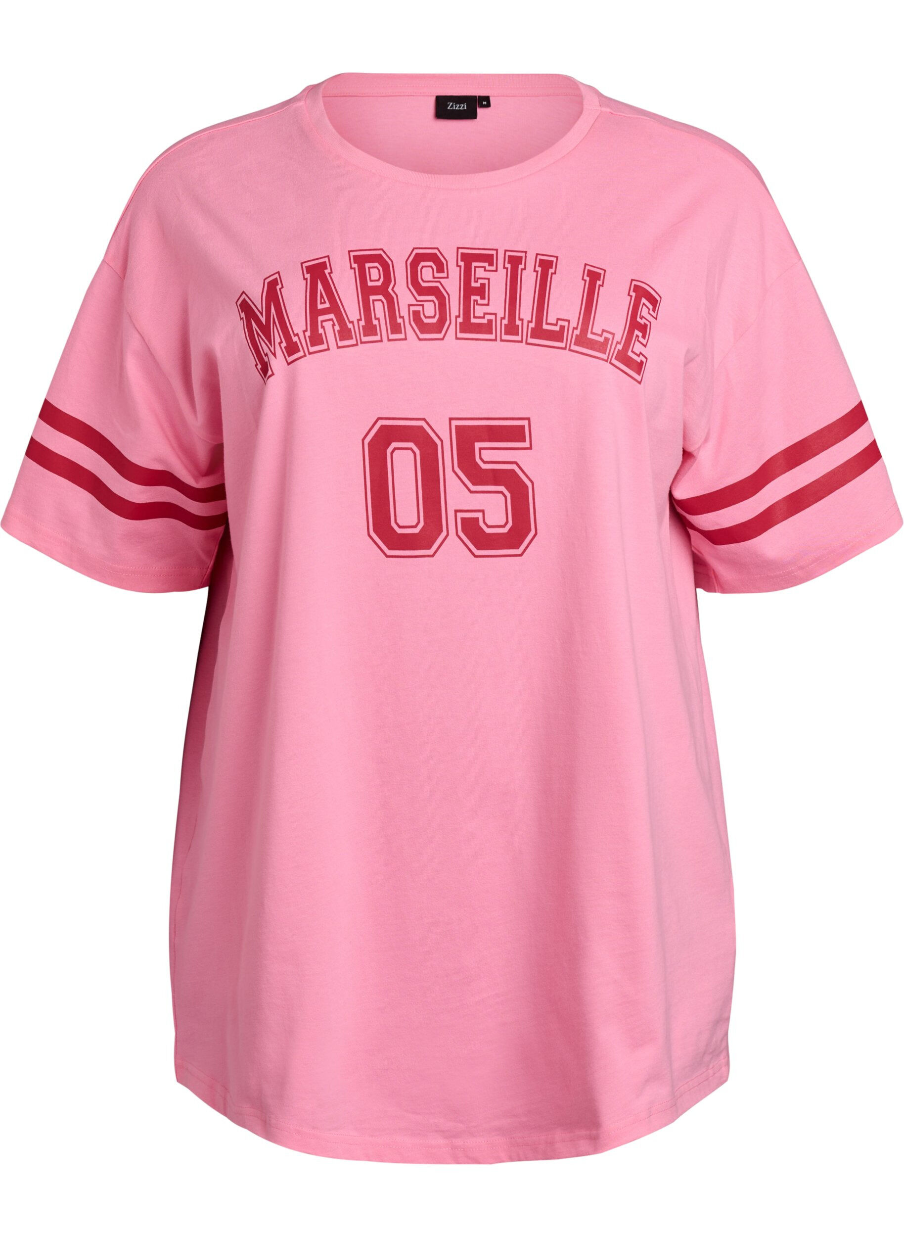 ZizziSportliches Oversize-College-T-Shirt, Pink, Packshot image number 0