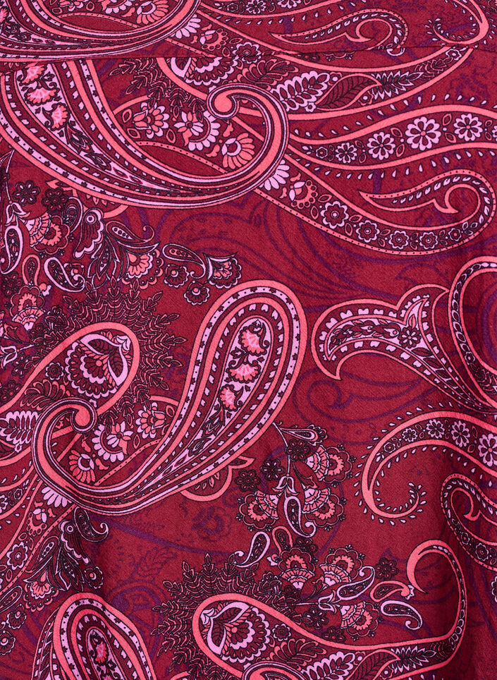 Kurz&auml;rmliges Baumwollkleid mit Aufdruck, Rot, Packshot image number 2