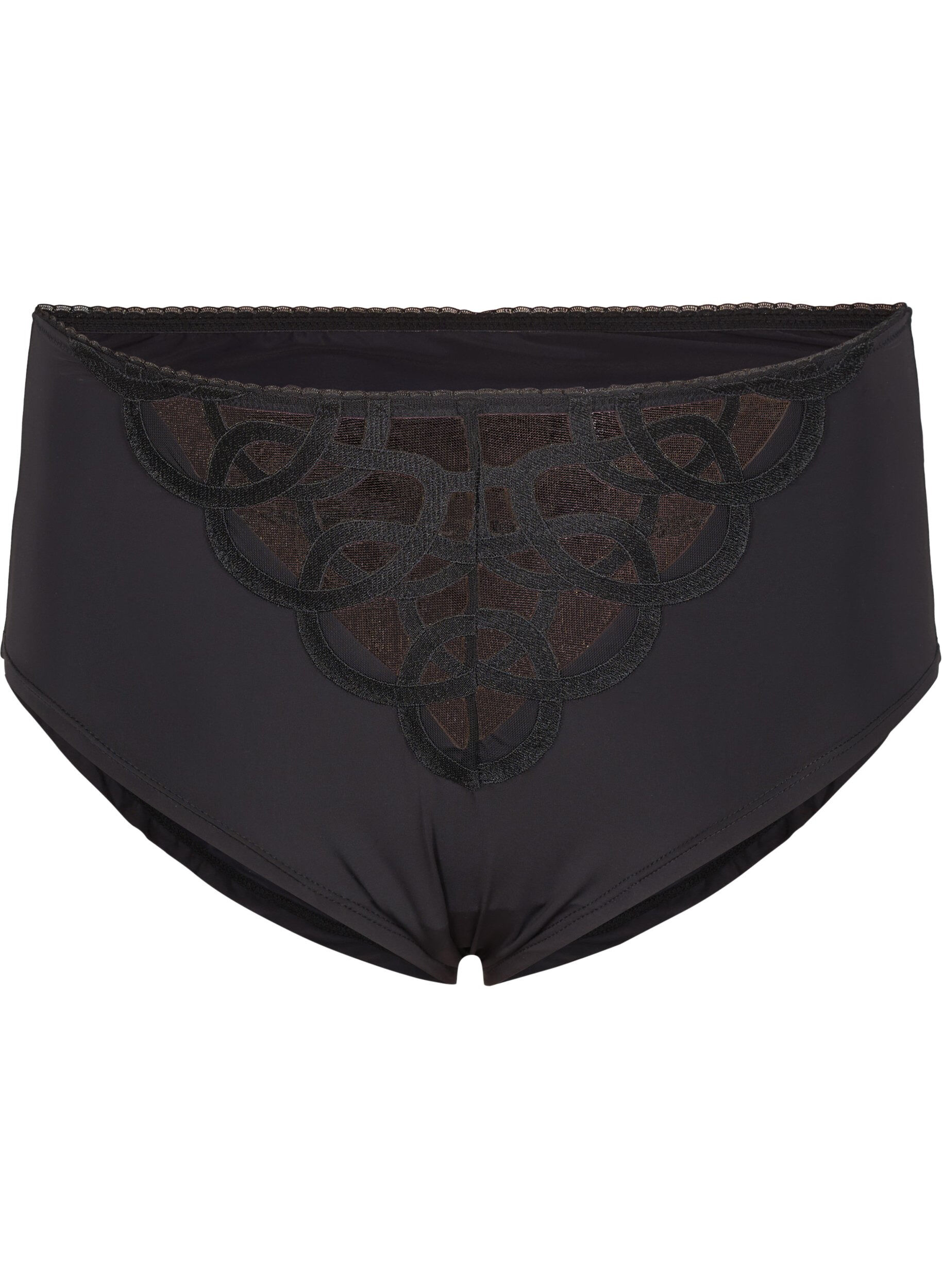 ZizziPanty aus Mikrofaser mit Spitzendetails, Black, Packshot image number 0