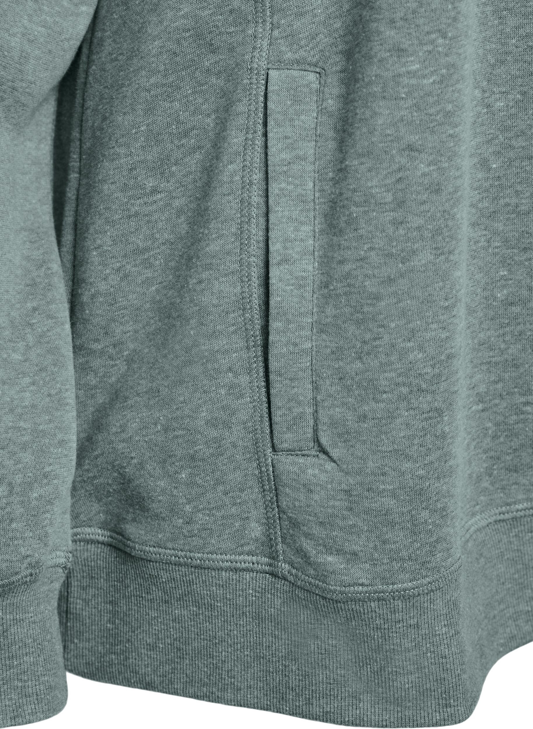 ZizziFLASH - Sweatshirt mit Stehkragen und Taschen, Gr&uuml;n, Packshot image number 3