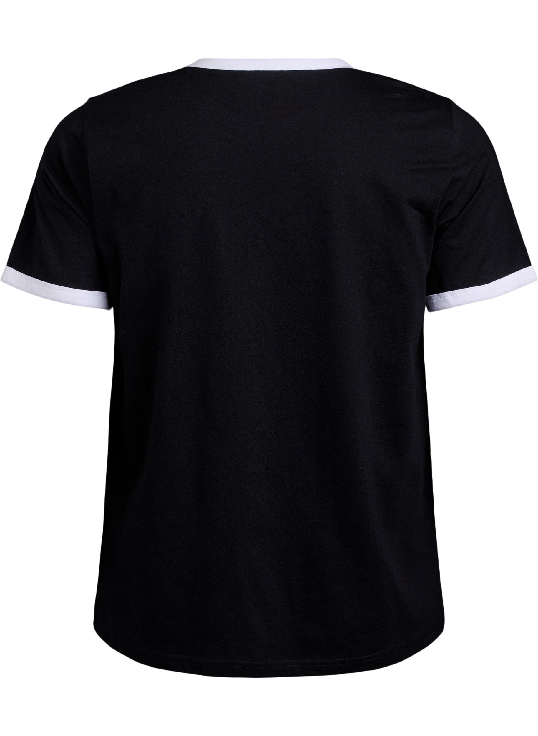 ZizziT-Shirt mit Textaufdruck, Black w.An. Wh.Paris, Packshot image number 1