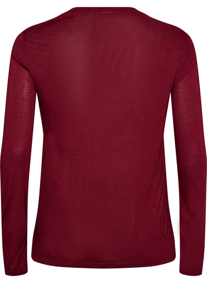 Lang&auml;rmelige Bluse aus Wolle und Viskose, Rot, Packshot image number 1