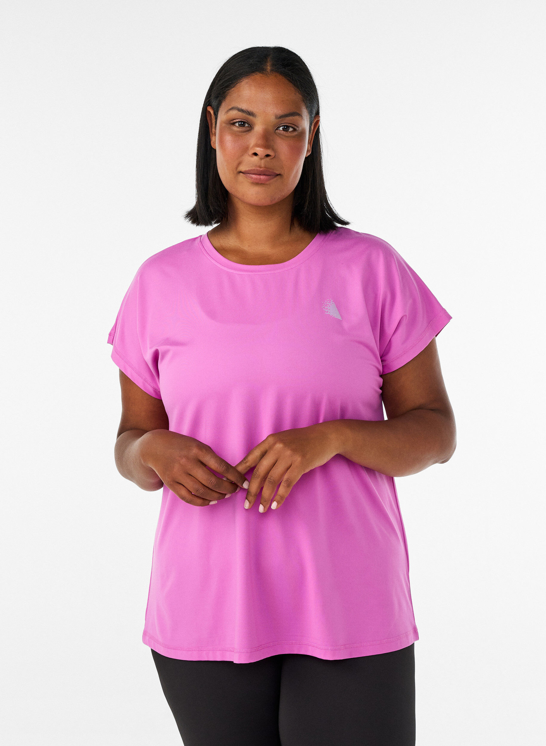 ZizziEinfarbiges Trainings-T-Shirt, Lila, Model image number 0