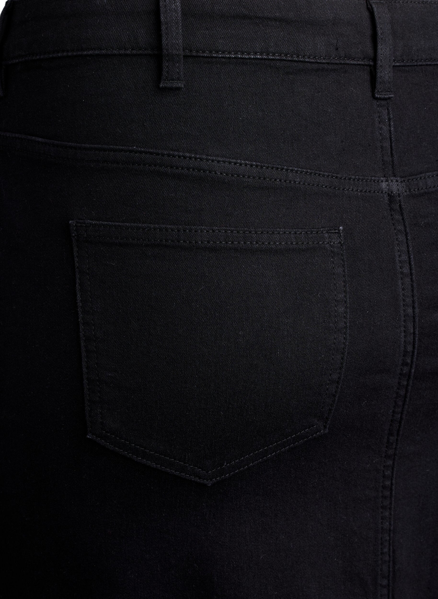 ZizziFLASH - Midi-Jeansrock mit vorderem Schlitz, Schwarz, Packshot image number 3