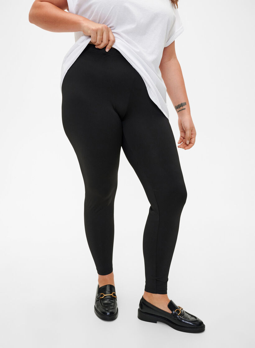 2-pack Basic Leggings, Schwarz, Model image number 0