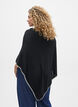 Feinstrickponcho., Schwarz, Model image number 2