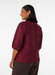 Bluse mit Struktur und 3/4-&Auml;rmeln, Rot, Model image number 2