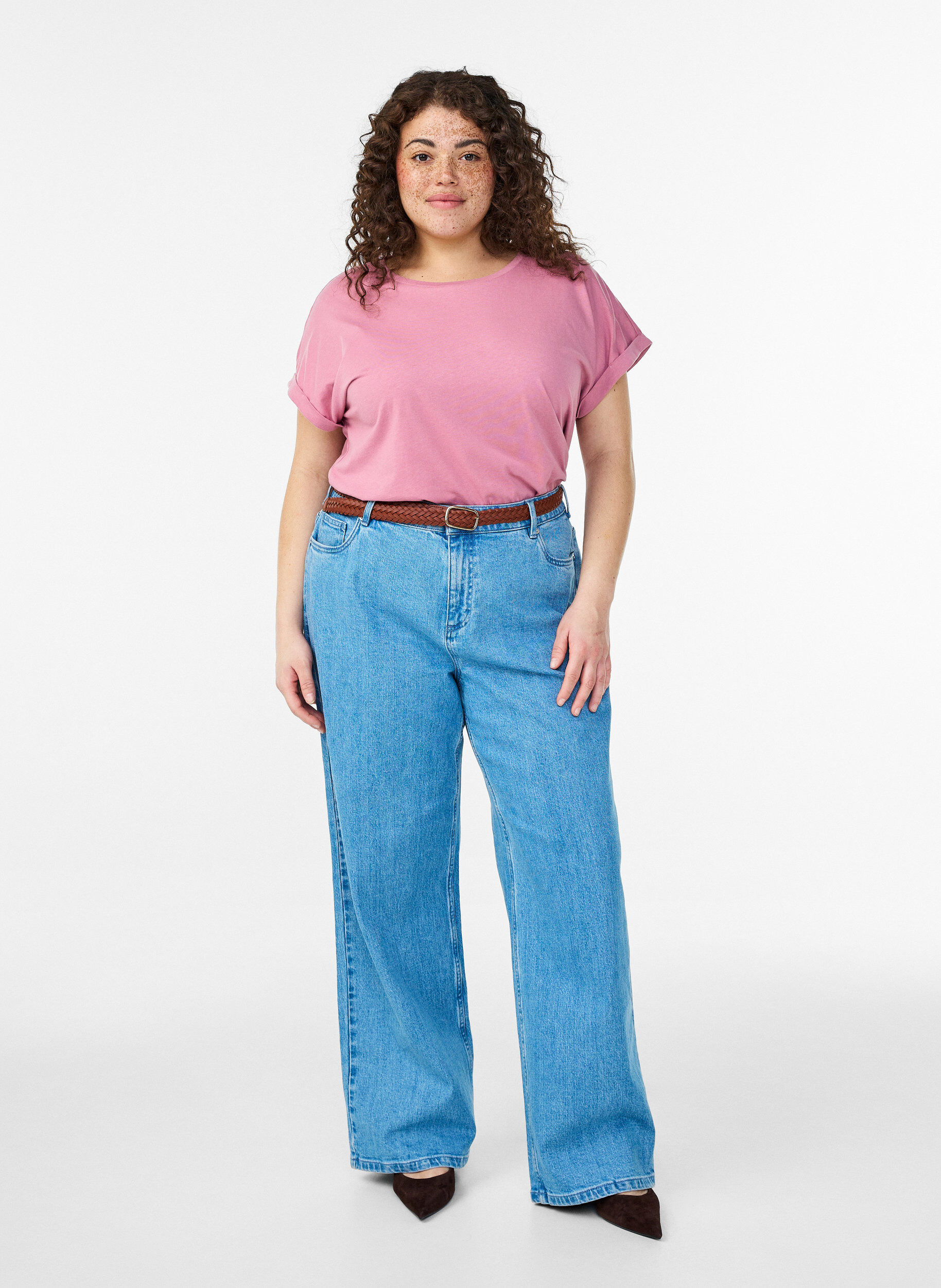 ZizziKurz&auml;rmeliges T-Shirt aus Baumwollmischgewebe, Rot, Model image number 1