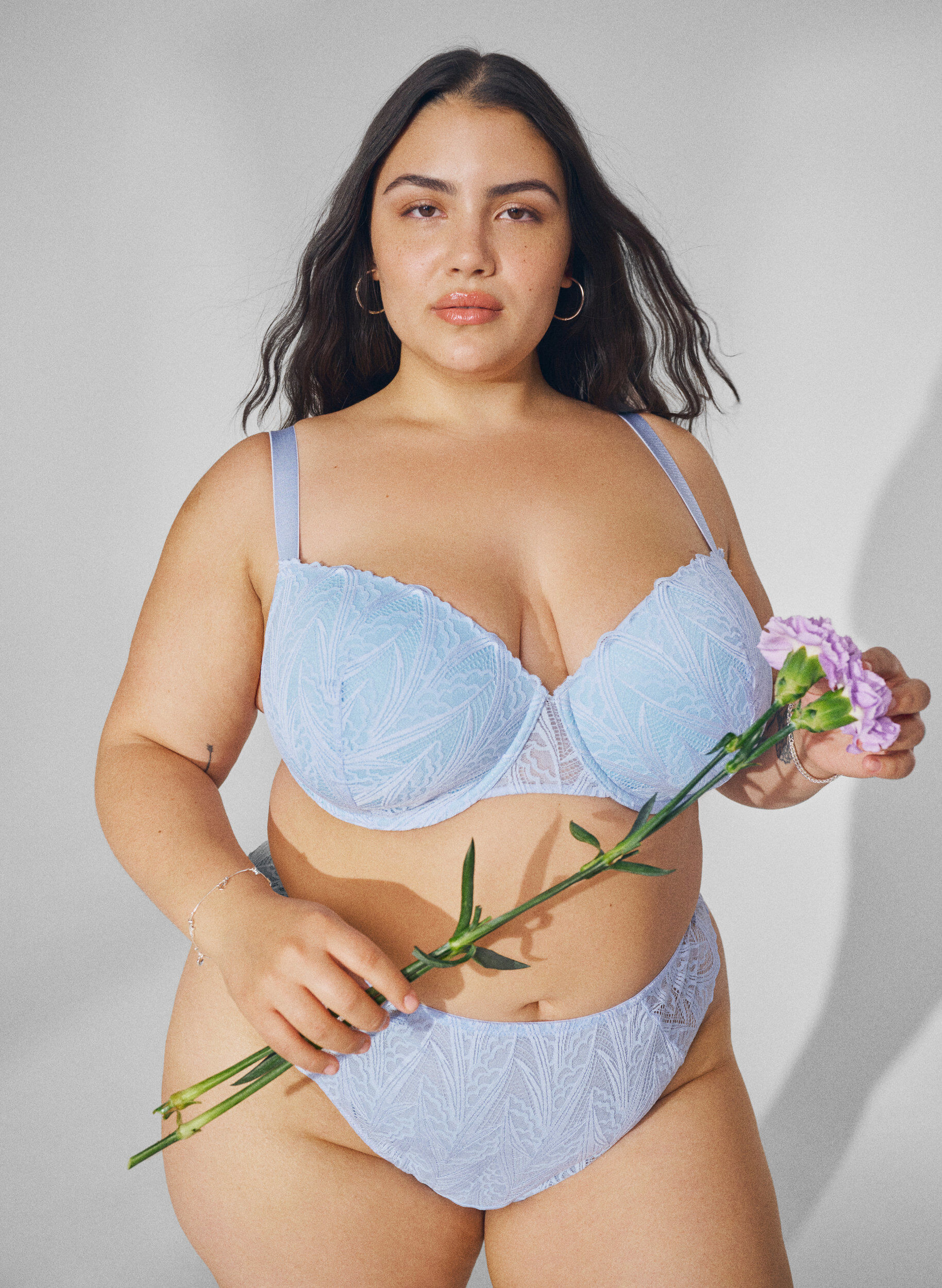 ZizziString mit Spitze und normal hohem Bund, Blau, Image image number 0