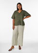 Kurz&auml;rmelige Bluse aus Baumwolle mit V-Ausschnitt, Gr&uuml;n, Model image number 1