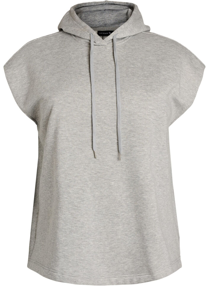 Sweatweste mit Kapuze und Schulterpolstern, Grau, Packshot image number 0