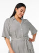 Kn&ouml;chellanges Hemdblusenkleid mit Bindeg&uuml;rtel und Streifen, Schwarz, Model image number 2