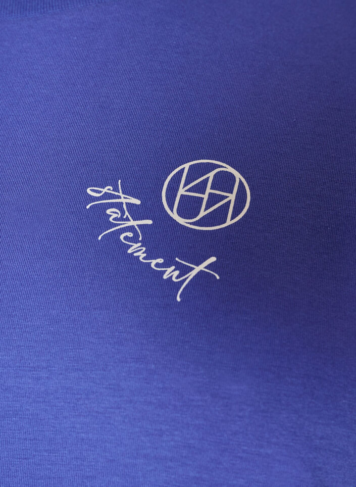 T-Shirt aus Bio-Baumwolle mit kleinem Frontmotiv, Blau, Packshot image number 2