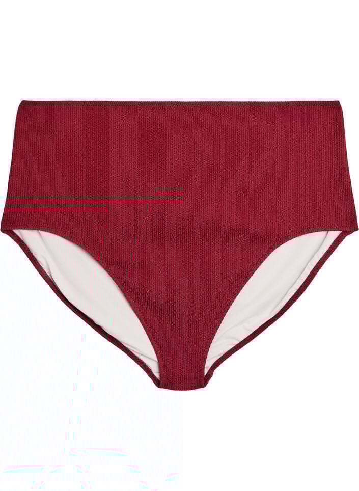 Hoch taillierte Bikinihose mit Struktur, Rot, Packshot