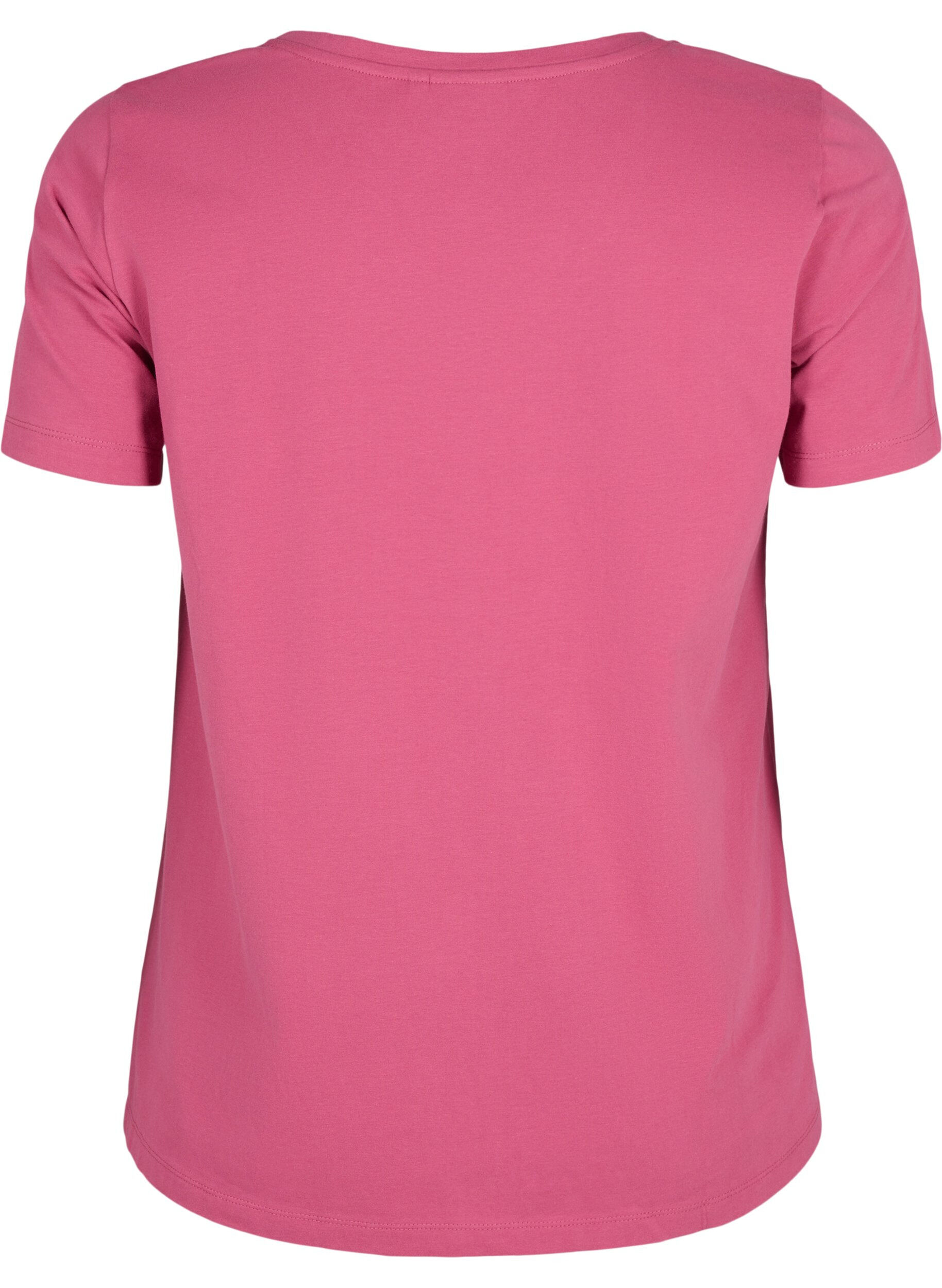ZizziUnifarbenes Basic-T-Shirt aus Baumwolle, Rot, Packshot image number 1