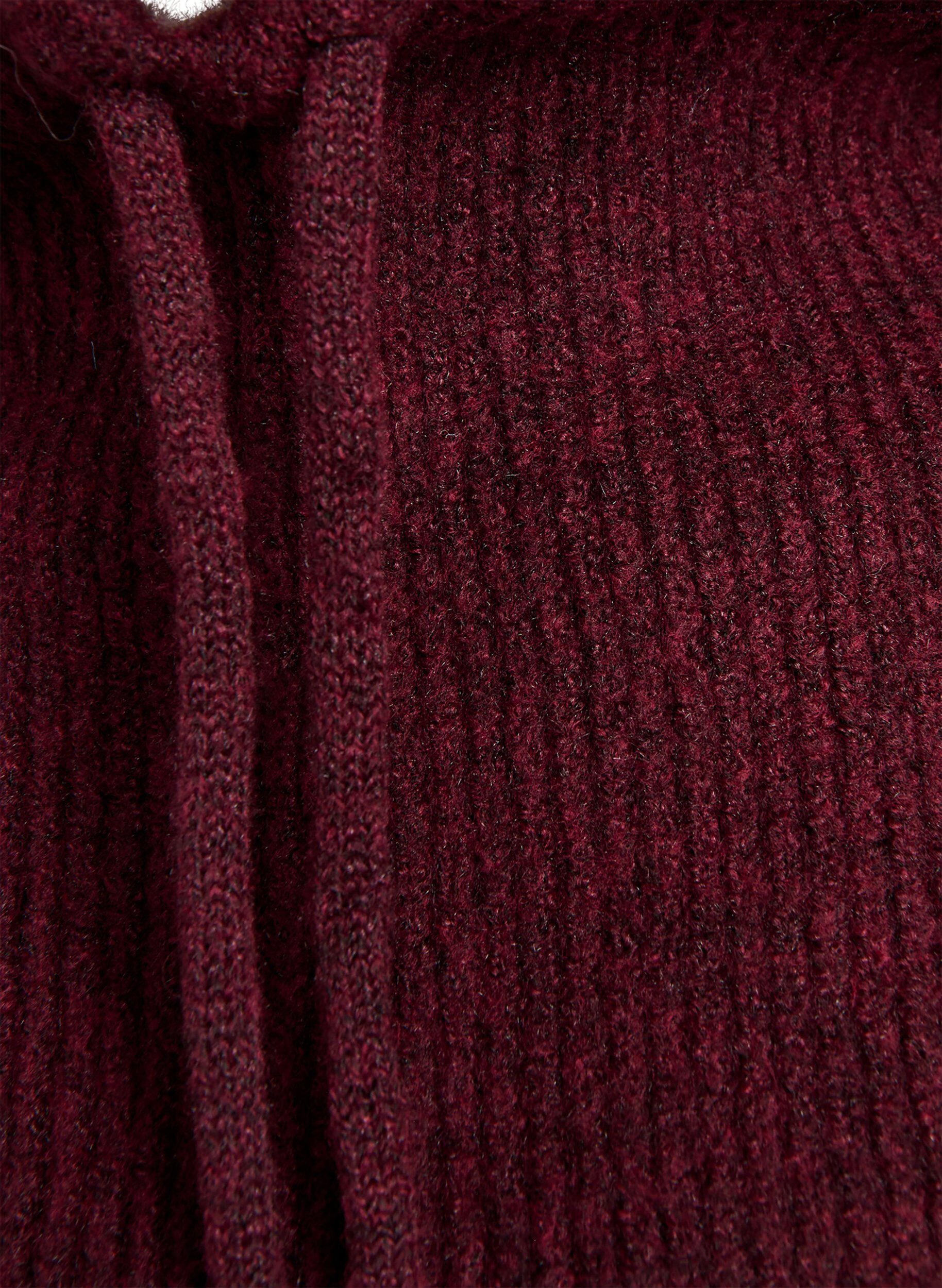 ZizziGestrickte Balaclava mit Kordelzug, Dunkles Bordeaux, Packshot image number 2